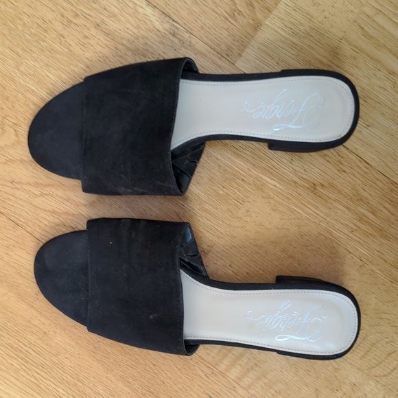 Black Faux Suede Mules, size 8 - Picture 4 of 4